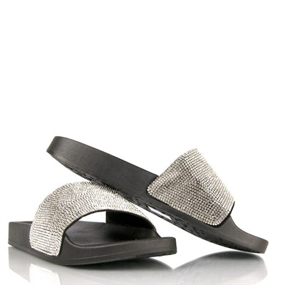 sparkly slip on sandals