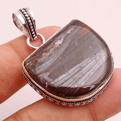Eisen Tigerauge Edelstein Versilbert Handmade Anhänger Schmuck Gift 3.4cm P14331