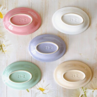 LE CREUSET Mini Oval Plate Set Pastel Colors 5.3x3.9x0.8 in