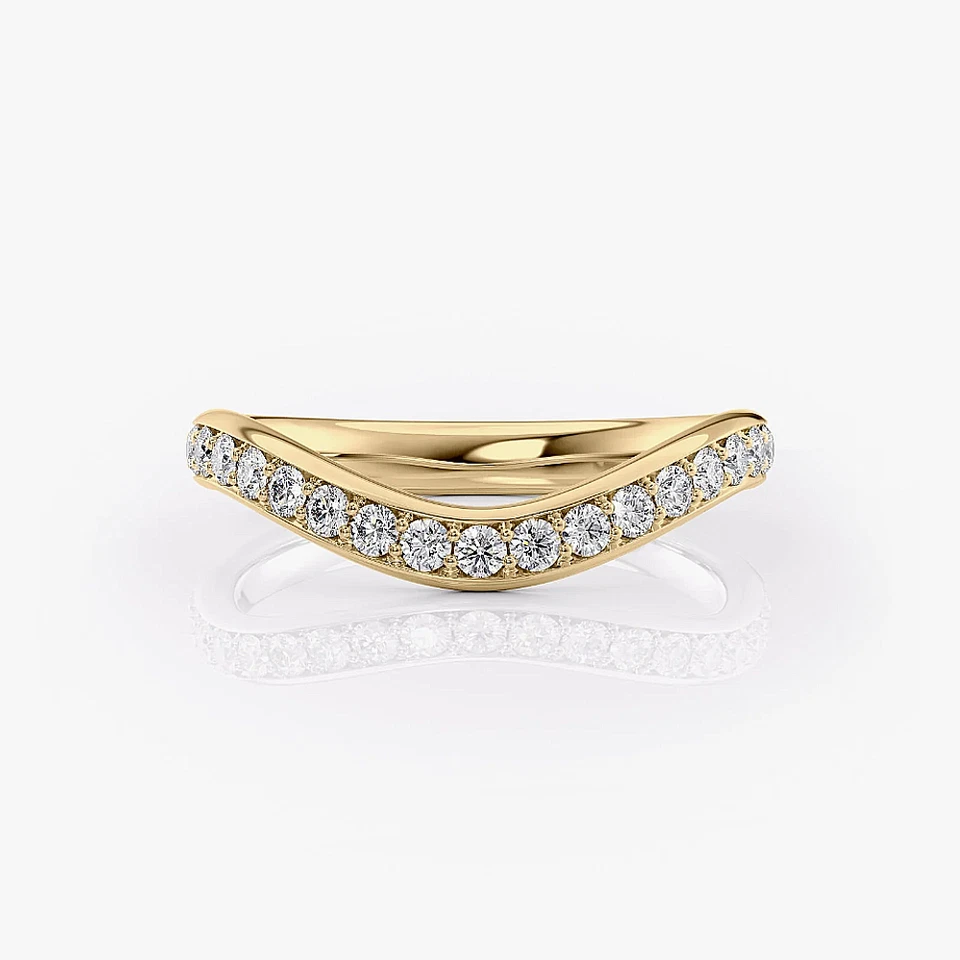 14K Yellow Gold Band Engagement Ring 0.50 Ct Lab Created Round Cut 3.0 MM - Image 2 of 4