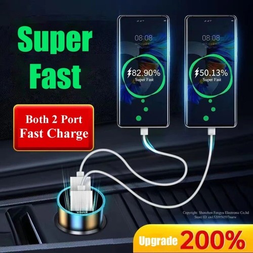 240W Car Charger Super Fast USB Adapter for IPhone 14 Pro Max 13 12 11/Huawei - Photo 6 sur 8