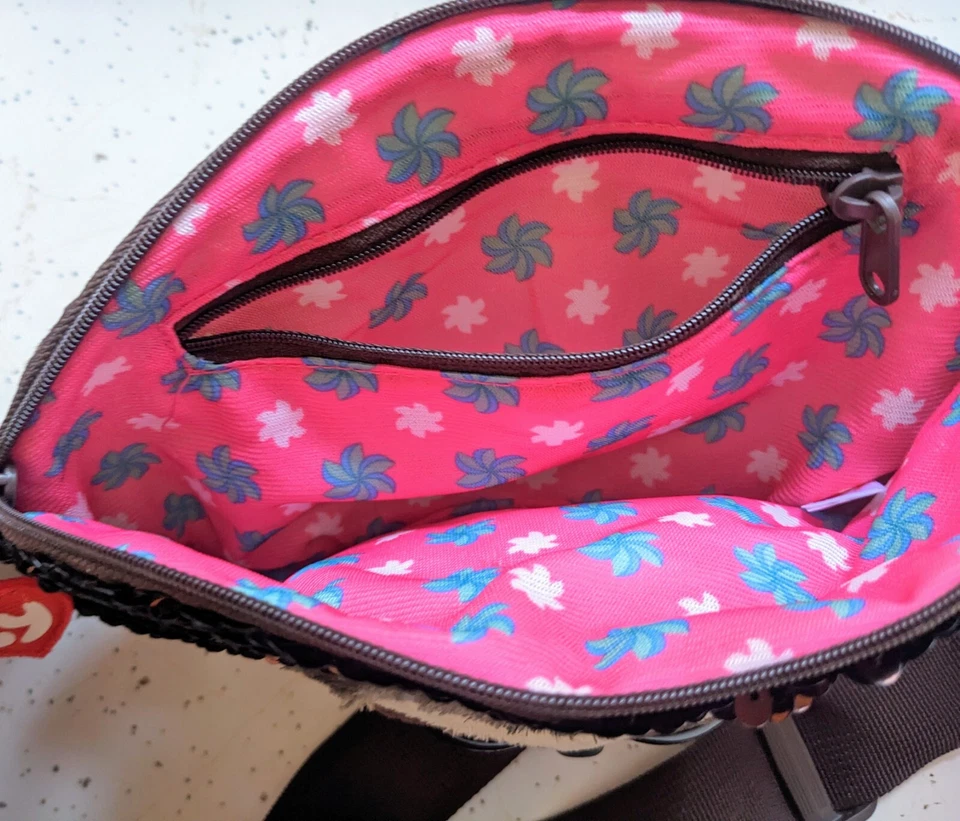 Riñonera Ty Beanie Boos perezosa marrón lentejuelas ajustable cintura bolsa cremallera marrón Foto 3 de 4