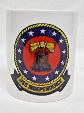 USS INDEPENDENCE (CV 62) Coffee Mug Vintage 1980’s US Navy Air Craft Carrier 8oz