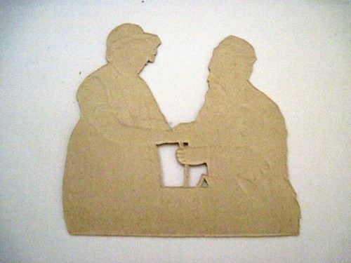 Interesting Vintage Religious Die Cut of Jewish Teacher & Boy Student (A)* - Picture 2 of 2