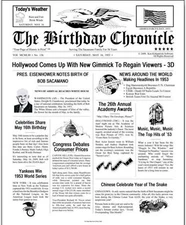 Personalized Birthday Chronical Newspaper Print Name and Birthdate Gift 8.5x11