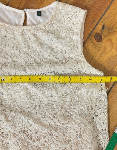 Benetton Cream Lace Dress Size XS - Picture 15 of 19