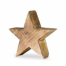 Stern 10-48cm Holzstern Mango Mangoholz Braun Natur Deko Tischdeko Holzdeko