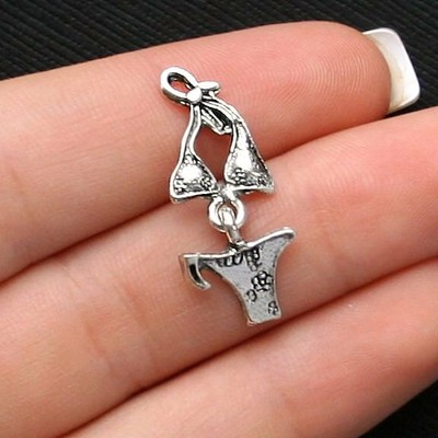 5 Crescent Moon Charms Antique Silver Tone Connector or Dangle Charm SC4684 5 Crescent Moon Charms Antique Silver Tone Connector or Dangle Charm SC4684