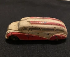 Sun Rubber 1936 White Streamline Bus, Red & White, Original