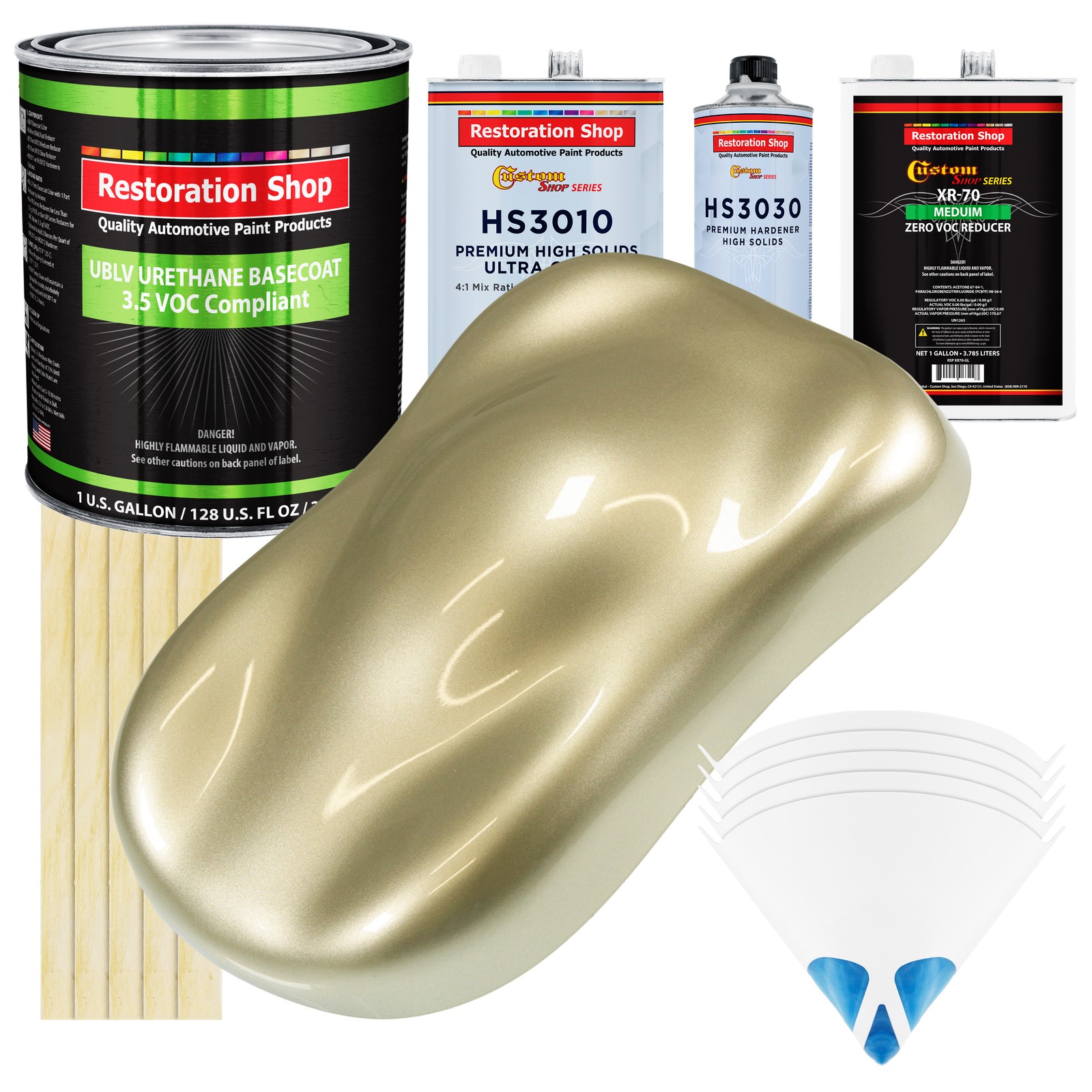 Antique Gold Metallic Premium Gallon Kit Low VOC URETHANE BASECOAT Car Paint Kit