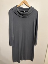 Hanna Anderson Women’s Gray Cowl Neck Sweater Dress Cotton LS Size Medium