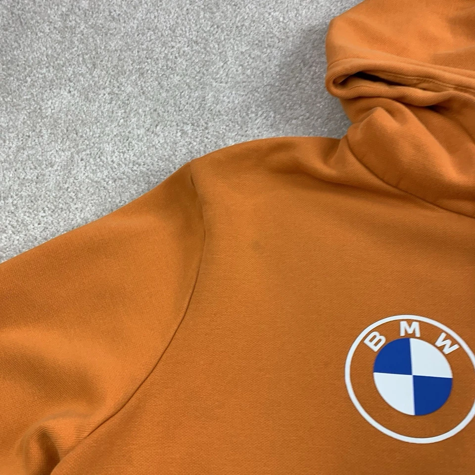 Puma BMW M Motorsport Hoodie Mens Medium Orange Pullover Sweatshirt Racing - Image 4 of 4