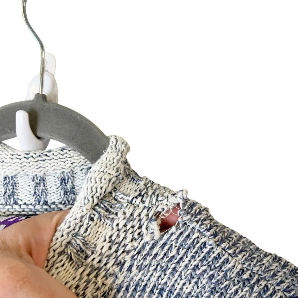 Suéter Vintage Años 80 90 Corte 4 U Cottagecore Nordic Fair Isle Acogedor Azul Algodón L Foto 4 de 4