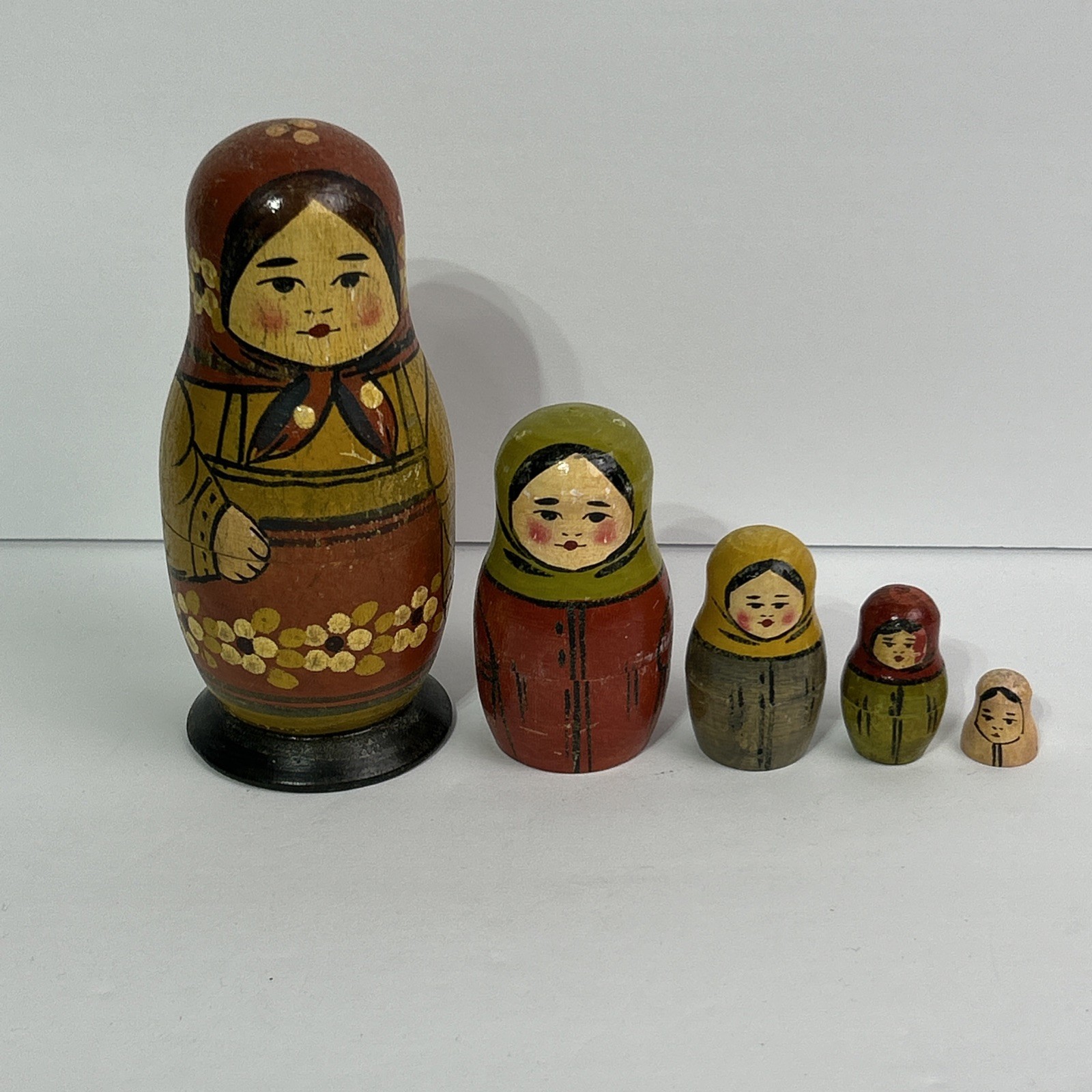 Set Of 4 Hand Painted (a8)
