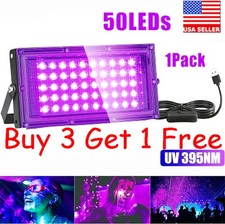 50W LED Black Lights for Glow Party Stage UV Blacklight Floodlight 395nm 5V US