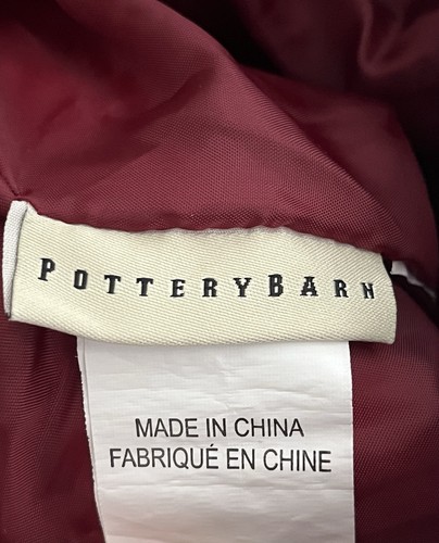Pottery Barn Christmas Stocking Ally Monogram Red Velvet Channel Quilted - Picture 5 of 6