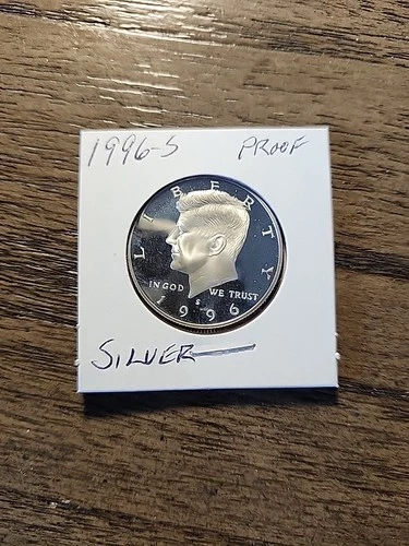 1996-S Silver Kennedy Half Dollar-Choice Gem Proof Lustrous No Reserve Free Ship