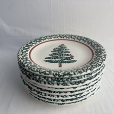Furio Home Christmas Tree Dinner Plates Spongewear Set of 8 Made in Italy 8"