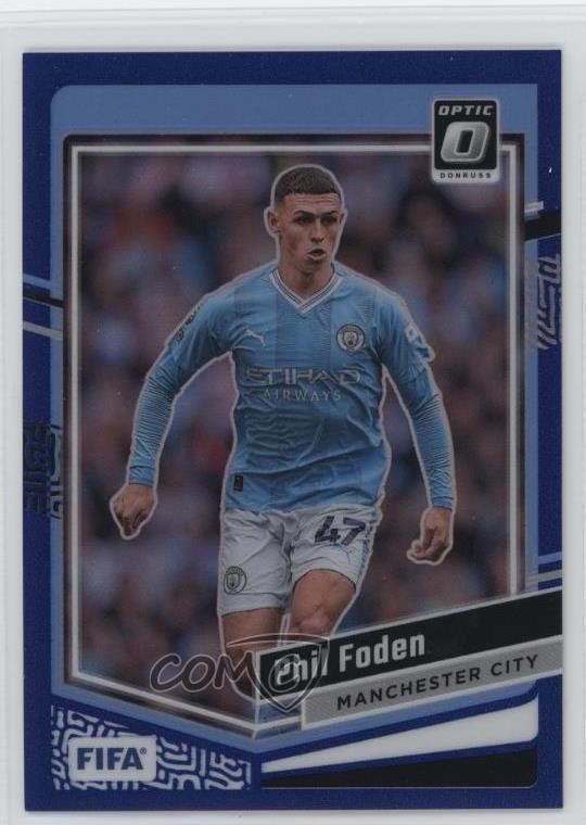 2023-24 Panini Donruss FIFA Optic Blue Prizm 50/99 Phil Foden #88 0si2