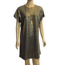 NEW AIDEN Cocktail Party Sequins Dress Tunic Knee Length Dolman Sleeve Size-S