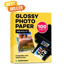 Glossy Photo Paper For Printer 8.5 x 11" - 100 Sheets - Works with Inkjet Pri...