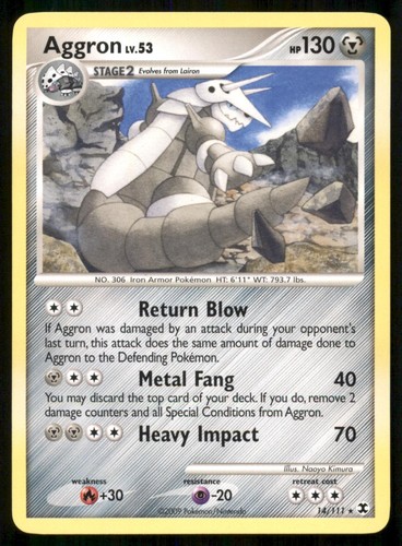 Aggron 14/111 Rare Rising Rivals Pokemon Lightly Played