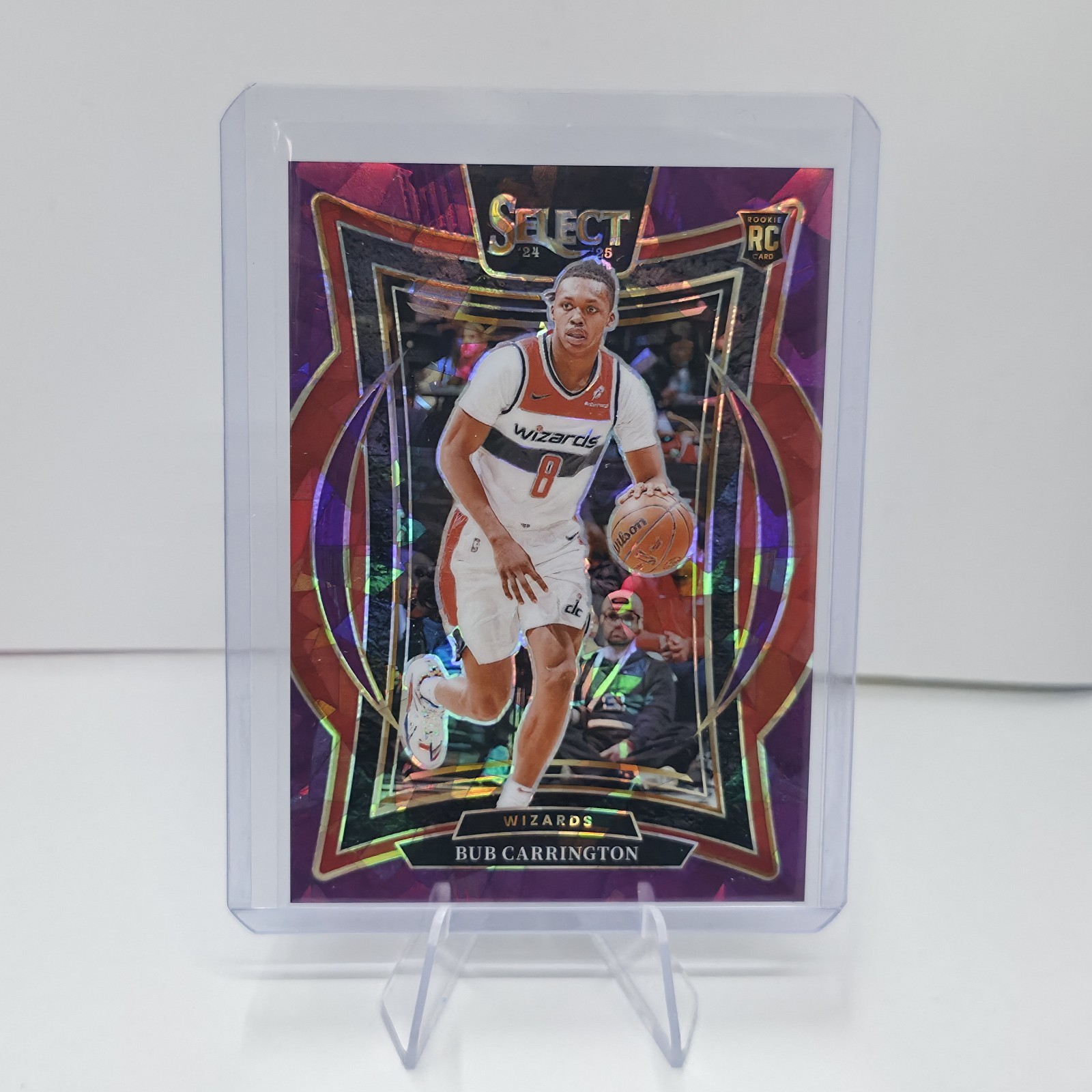 2024-25 Panini Select - Concourse Bub Carrington #81 Purple Cracked Ice 36/99