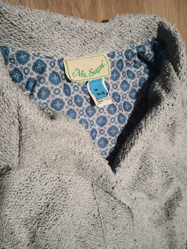 Vintage 50er 60er MS SUGAR puderblau Boucle Strick Tageskleid mit Gürtel L - Bild 4 von 9