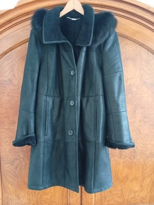 CHRIST sheepskin coat women's size 46 real leather real sheepskin coat shearling