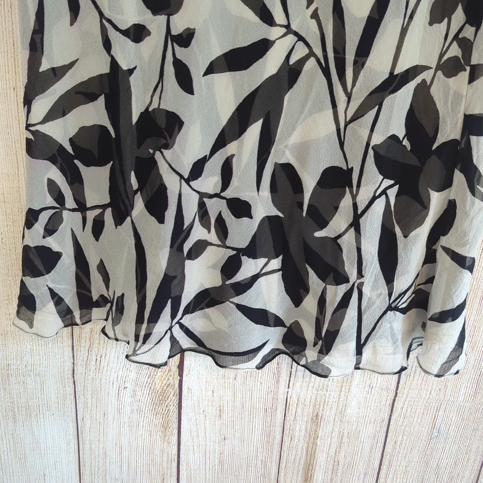 Falda Adrianna Papell Mujer Floral 100% Hada Seda Núcleo Y2K 12 Foto 2 de 4