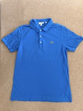 Lacoste Blue Polo Shirt Mens sz 4 US Medium Classic Fit Mesh Short Sleeve