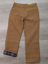NEW Carhartt Boys Sz 10 Brown Duck Canvas Flannel Lined Loose Fit Utility Pants