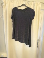Simply Be Top 22 Black Sparkly Asymmetric Top Great Condition 