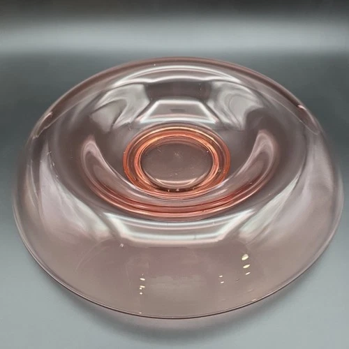 Vintage 1930s Pink Depression Glass Rolled Edge Console Bowl