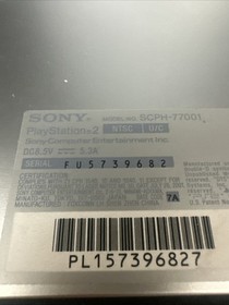 Sony PlayStation 2 PS2 Slim Silver SCPH-77001 Console Only  Powers On