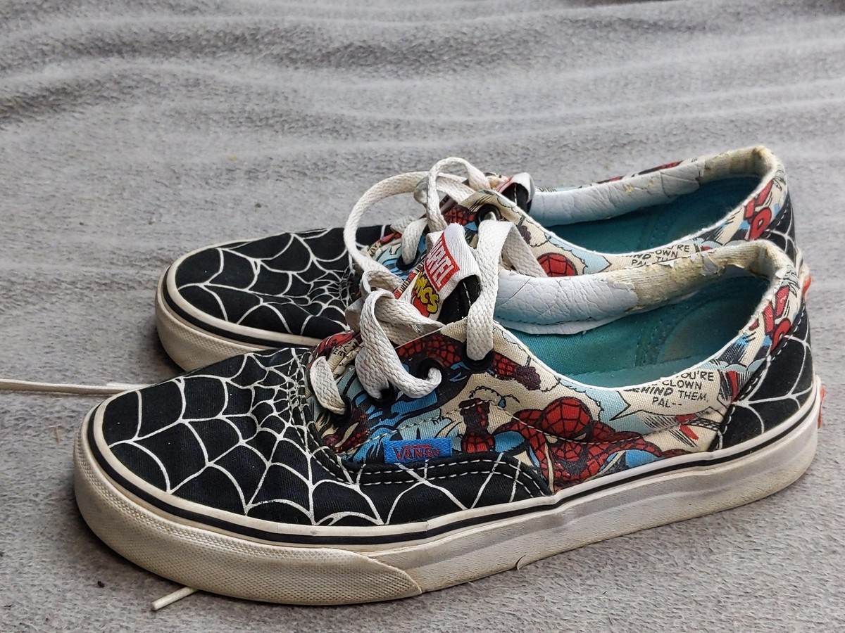 Vans Shoes Mens Size 5 Womens 6.5 Black Era Marvel Spider-Man Web 