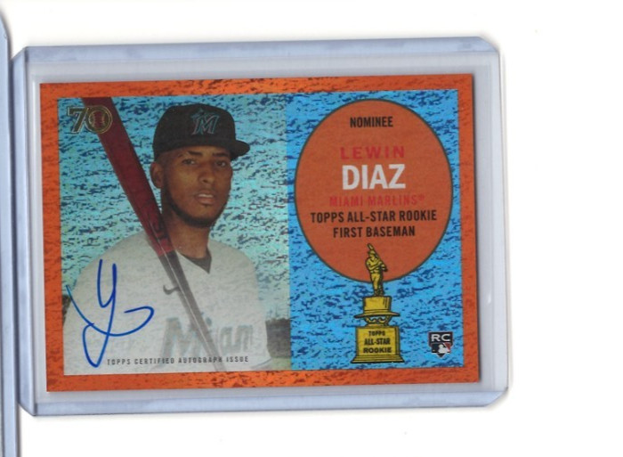 2021 Topps All Star Rookie Cup Lewin Diaz Variation Auto Orange #8/25 RC RCA-LD