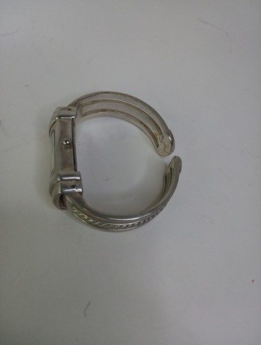 Ladies Geneva Platinum Elegant Rectangle Silver Tone Cuff Bracelet Watch - Picture 5 of 5