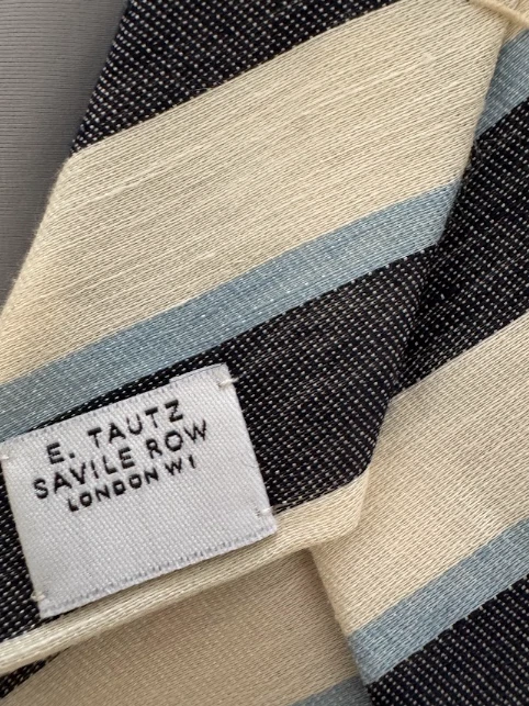 Corbata E. Tautz Savile Row - Rayas Marfil Foto 2 de 4