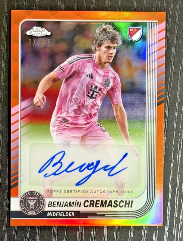 2023 Topps MLS Benja Cremaschi Auto Rookie Autograph Orange Refractor /25