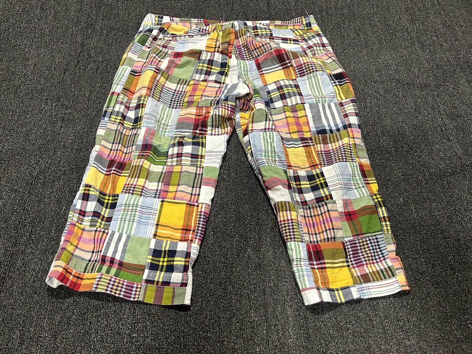 J Crew Patchwork Capri Length Colorful Pants Size… - image 9