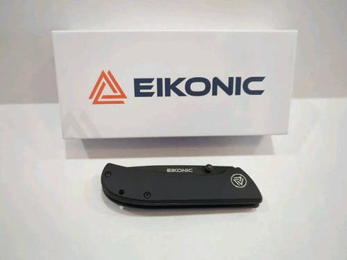 Eikonic Fairwind 220BB Plain Edge Night Black G10 Pocket Knife