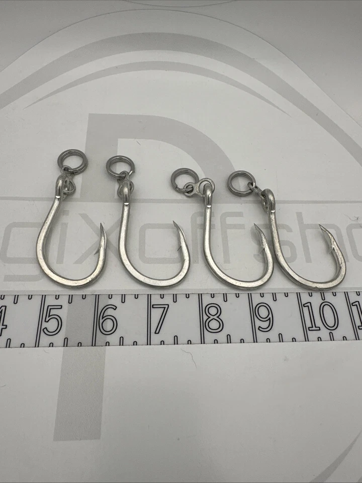 Paquete de 4 ganchos de asistencia para plantilla/cebo de alta resistencia 11/0 Bluefin Tuna Marlin. Foto 4 de 4