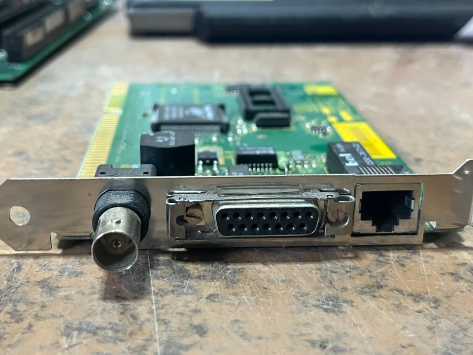 RARO VINTAGE 1994 3COM ETHERLINK III 3C509-C ISA ETHERNET GRUESO DELGADO RJ45 LAN6 Foto 2 de 2