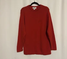 Saks Fifth Avenue Cashmere Sweater Medium Red Crew Soft Long