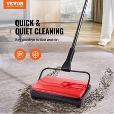Carpet Sweeper Manual, Floor Sweeper with 300 ml Dustbin Capacity Easy to Empty,