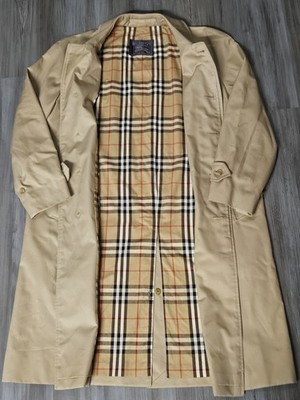 Burberrys London Beige Plaid Lined Trench Coat 38 SHORT Vintage | eBay