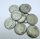 LOT OF  10 ROOSEVELT SILVER DIMES 90% SILVER ALL 1950's #6600