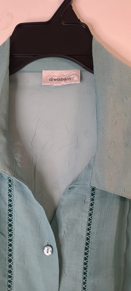 Etiqueta feminina Dressbarn azul verde sem tamanho. Usado em muito bom estado. XXL - Imagem 2 de 4