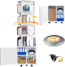 6 Tier Rotating Bookshelf Spinning Bookshelf Tower 360 Revolving Bookcase with